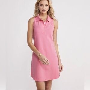 Vineyard vines pink pique sleeveless mini dress cotton size small collar